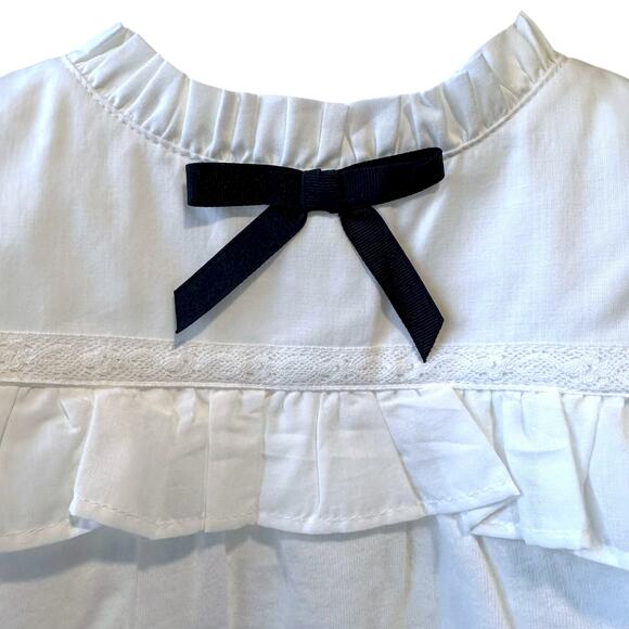 Janie and Jack Ruffle Trim Top, Size 5, Jet Ivory - Picture 5 of 12